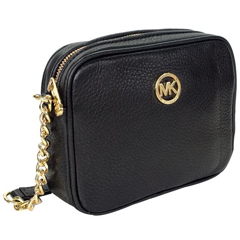 michael kors fulton leather small black crossbody bags|Michael Kors Crossbody bag vanilla.